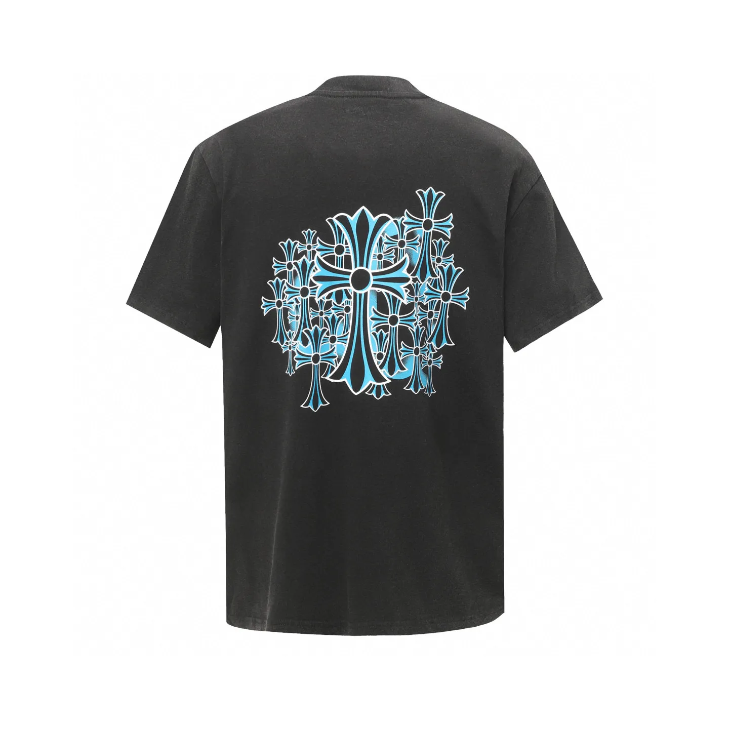 🅿️180 Chrome hearte/Chrome heart ch 25ss early spring new Sanskrit logo washed T-shirt short sleeves. A must-have item for daily commuting for men and women in light luxury. The correct version is welcome to compare. Detailed features ·280g 100% cotton double yarn jersey fabric ·Special thickened 32 pieces of double-strand 1x1 thread in the same vat ·Double-needle cross-stitch technology ·Original main mark washed hangtag COLOUR: Washed black SIZE：xs-l